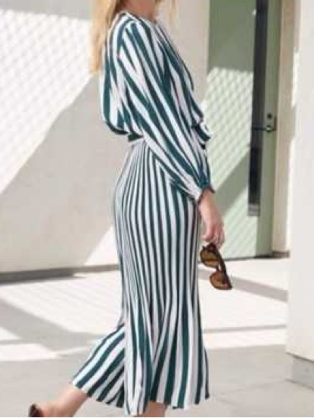 AYR Who’s She Dress Glass Green Regatta Stripe Size M